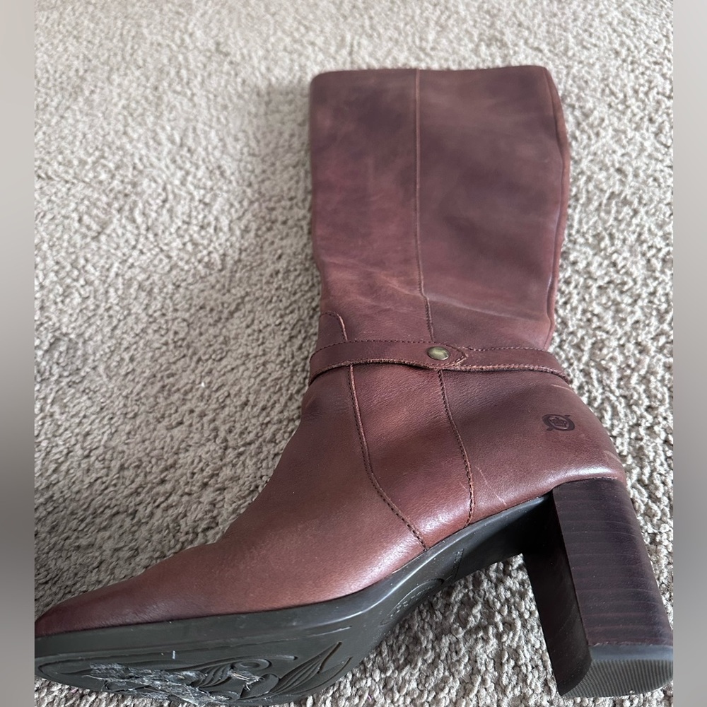 Børn Brown Leather Ellendale Knee High Boot in Size 8 - Picture 4 of 9